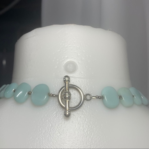 Vintage 925 Handmade Amazonite Sterling Necklace - Picture 6 of 7